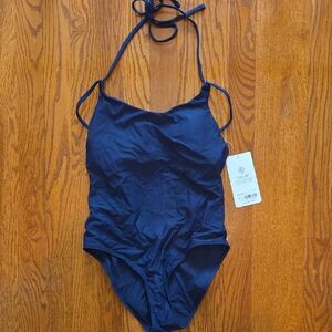 Athleta Navy Blue Halter Swimsuit